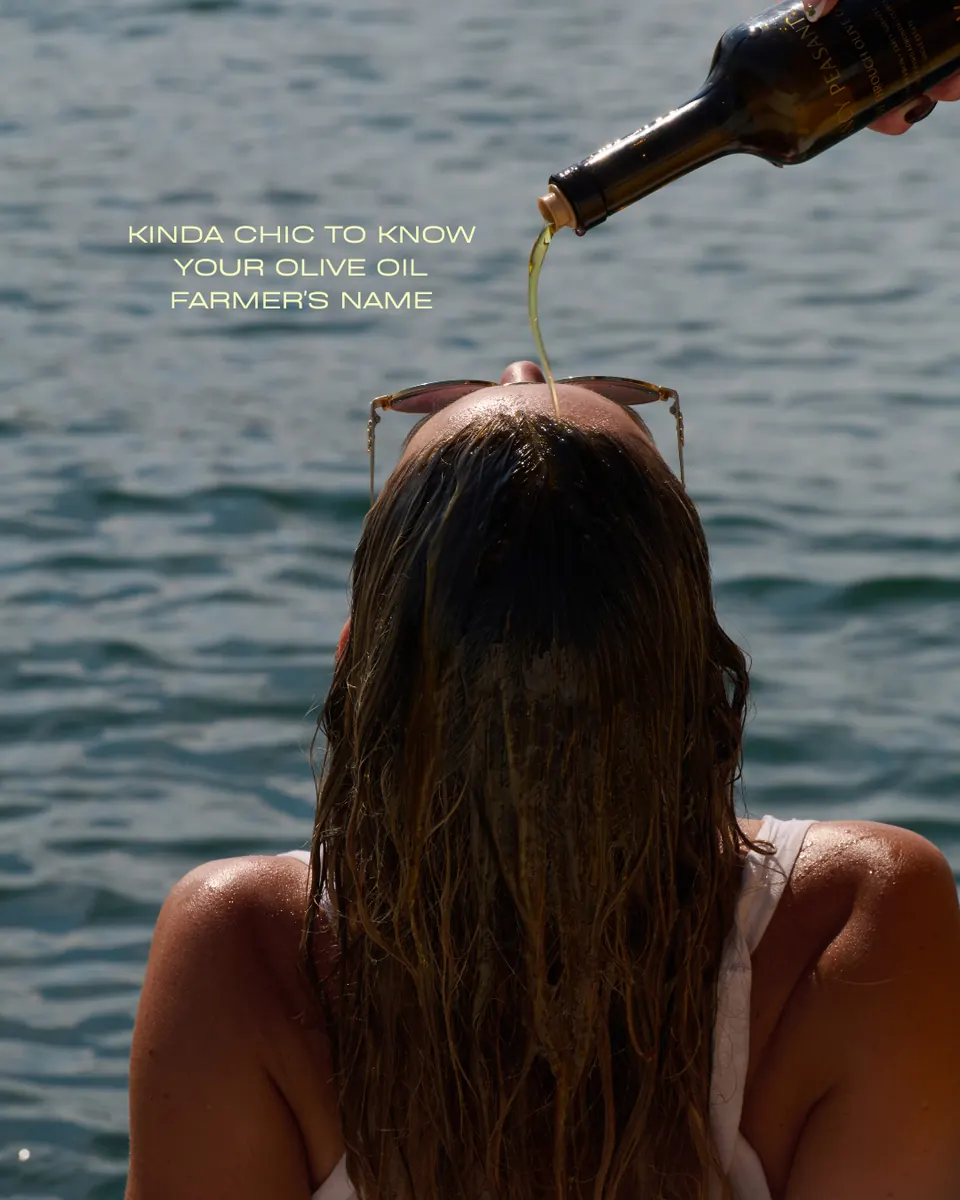 Instagram carousel slide designed by Orange Grove Social for Fancy Peasant Greek olive oil — image 23