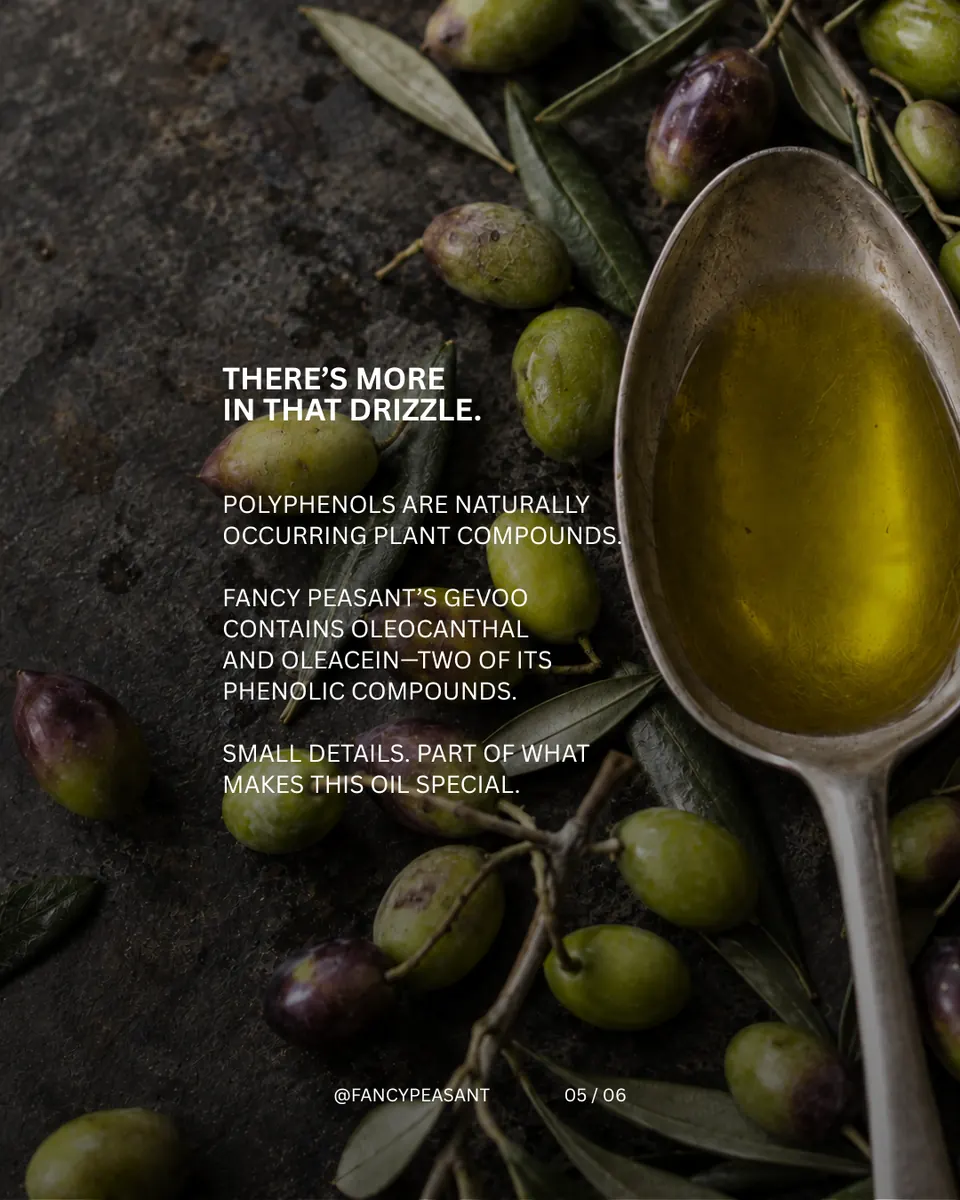 Instagram carousel slide designed by Orange Grove Social for Fancy Peasant Greek olive oil — image 33