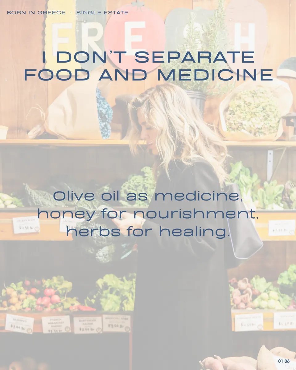 Instagram carousel slide designed by Orange Grove Social for Fancy Peasant Greek olive oil — image 37
